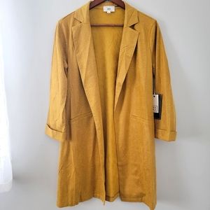 NWT HAVE Faux Leather Sutble Snakeskin Patterned Open Front Blazer- Large